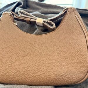 Brown Faux Leather Leather Shoulder Bag